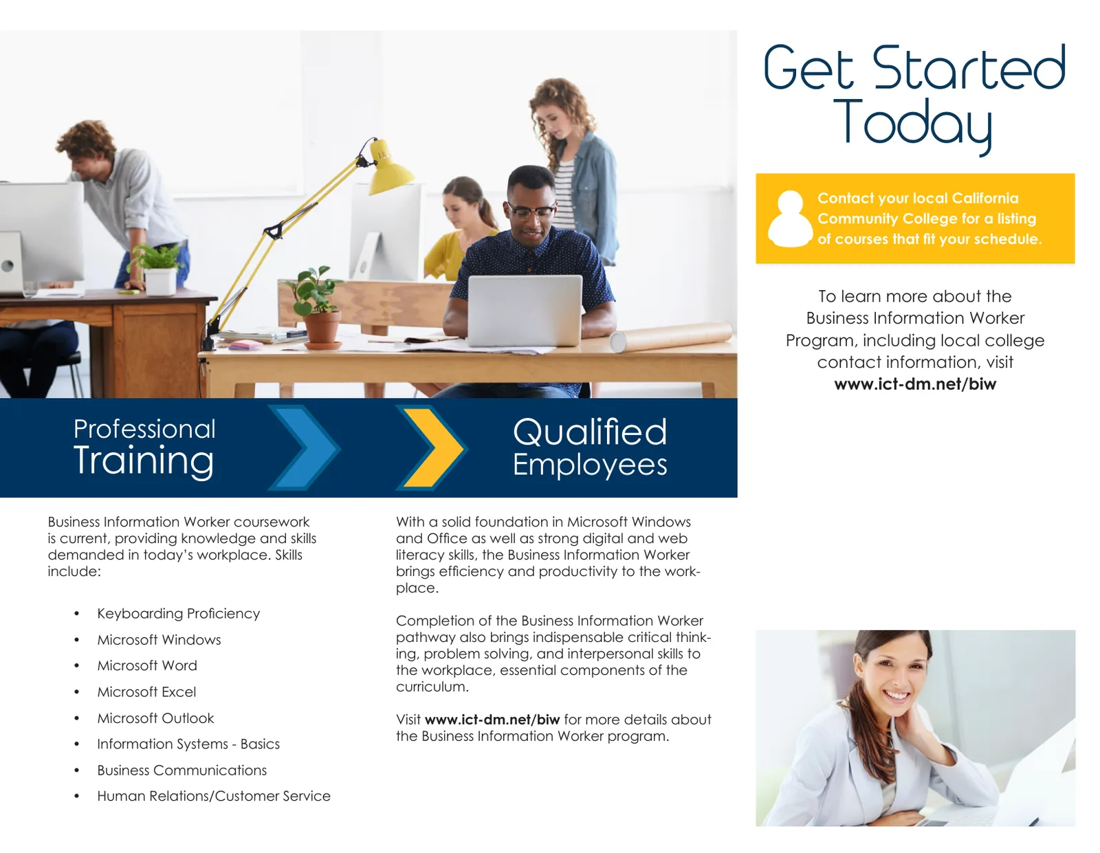 Business Information Worker trifold brochure.